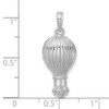 Lex & Lu 14k White Gold Polished Hot Air Ballon Charm - 3 - Lex & Lu