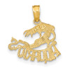 Lex & Lu 14k Yellow Gold Engraved and Block AQUARIUS Charm - 4 - Lex & Lu