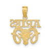 Lex & Lu 14k Yellow Gold Engraved Block Aries Charm - 4 - Lex & Lu