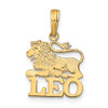 Lex & Lu 14k Yellow Gold Engraved and Block LEO Charm - Lex & Lu