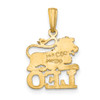 Lex & Lu 14k Yellow Gold Engraved and Block LEO Charm - 4 - Lex & Lu