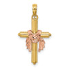 Lex & Lu 14k Two-tone Gold Cross w/Drape Charm - Lex & Lu