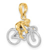 Lex & Lu 14k Yellow Gold w/Rhodium 3D Bicycle with Rider Charm - 5 - Lex & Lu