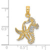 Lex & Lu 14 Yellow Gold w/RhodiumStarfish and SEAhorse Charm - 3 - Lex & Lu