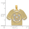 Lex & Lu 14k Yellow Gold w/Rhodium US COAST GUARD T-Shirt w/Emblem Charm - 3 - Lex & Lu