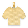 Lex & Lu 14k Yellow Gold w/Rhodium US COAST GUARD T-Shirt w/Emblem Charm - 4 - Lex & Lu