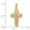 Lex & Lu 14k Two-tone Gold Crucifix w/LACE TRIM Charm - 3 - Lex & Lu
