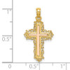 Lex & Lu 14k Two-tone Gold Cross w/Lace Trim Charm - 3 - Lex & Lu
