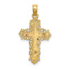 Lex & Lu 14k Two-tone Gold Cross w/Lace Trim Charm - 4 - Lex & Lu