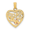 Lex & Lu 14k Tri-Color Gold #1 SISTER In Heart w/Flowers Charm - 4 - Lex & Lu