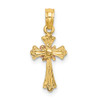 Lex & Lu 14k Two-tone Gold Cross w/Flower Charm LALK9098 - 4 - Lex & Lu