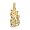 Lex & Lu 14k Two-tone Gold Cat w/Heart Charm - 4 - Lex & Lu