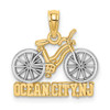 Lex & Lu 14k Yellow Gold w/Rhodium OCEAN CITY, NJ Under Bicycle Charm - Lex & Lu