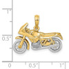 Lex & Lu 14 Yellow Gold w/Rhodium3D Moveable Motorcycle Charm LALK9162 - 3 - Lex & Lu