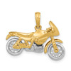 Lex & Lu 14 Yellow Gold w/Rhodium3D Moveable Motorcycle Charm LALK9162 - 4 - Lex & Lu