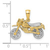 Lex & Lu 14 Yellow Gold w/Rhodium3D Dirt Bike Motorcycle Charm - 4 - Lex & Lu