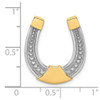 Lex & Lu 14 Yellow Gold w/RhodiumHorseshoe Charm LALK9175 - 3 - Lex & Lu