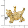 Lex & Lu 14 Yellow Gold w/RhodiumDangling Bell and Cat Charm - 3 - Lex & Lu
