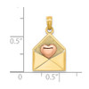 Lex & Lu 14k Rose and Yellow Gold 3D XOXO Envelope Heart Charm - 3 - Lex & Lu