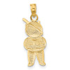 Lex & Lu 14k Yellow Gold w/Rhodium Textured w/Rhodium Boy Charm - 4 - Lex & Lu