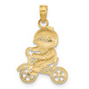 Lex & Lu 14k Yellow Gold w/Rhodium Little Boy On Bicycle Charm - 4 - Lex & Lu