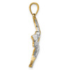 Lex & Lu 14k Yellow Gold w/Rhodium 2D Flying Pelican Charm - 2 - Lex & Lu