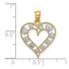 Lex & Lu 14k Two-tone Gold and Beaded Cut-Out Heart w/Flowers Charm - 3 - Lex & Lu