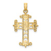 Lex & Lu 14k Yellow Gold w/Rhodium Beaded and D/C Cross Charm - 4 - Lex & Lu