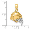 Lex & Lu 14k Yellow Gold w/Rhodium and 3D Football Helmet Charm - 3 - Lex & Lu