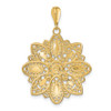 Lex & Lu 14 Yellow Gold w/RhodiumD/C and Filigree Flower Charm - 4 - Lex & Lu