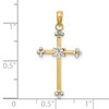 Lex & Lu 14k Yellow Gold w/Rhodium Thin D/C Cross Charm - 3 - Lex & Lu