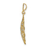 Lex & Lu 14 Yellow Gold w/RhodiumD/C Scalloped Wave Charm - 2 - Lex & Lu