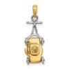 Lex & Lu 14k Yellow Gold w/Rhodium 3D Lawn Mower Charm - Lex & Lu