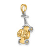 Lex & Lu 14k Yellow Gold w/Rhodium 3D Lawn Mower Charm - 6 - Lex & Lu