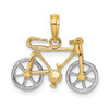 Lex & Lu 14 Yellow Gold w/Rhodium3D Bicycle w/Moveabel Tires Charm - Lex & Lu
