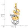 Lex & Lu 14k Yellow Gold w/Rhodium Snowman w/Joy Pendant - 3 - Lex & Lu