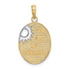 Lex & Lu 14k Yellow Gold w/Rhodium YOU ARE MY SUNSHINE w/Cut-out Sun Charm - Lex & Lu