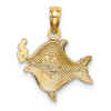 Lex & Lu 14k Yellow Gold w/Rhodium 2D Fish and Bubbles Charm - 4 - Lex & Lu