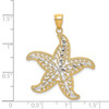 Lex & Lu 14k Yellow Gold w/Rhodium Starfish Filigree Charm - 3 - Lex & Lu