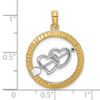 Lex & Lu 14k Yellow Gold w/Rhodium D/C Heart and Arrow Charm - 3 - Lex & Lu