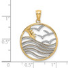 Lex & Lu 14k Yellow Gold w/Rhod Sunset, Water and Seagulls In Found Frame Charm - 3 - Lex & Lu