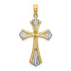 Lex & Lu 14 Yellow Gold w/Rhodiumand D/C Reversible Cross Charm LALK9469 - 4 - Lex & Lu