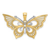 Lex & Lu 14k Yellow Gold w/Rhodium D/C Butterfly Charm LALK9489 - Lex & Lu