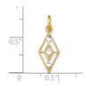 Lex & Lu 14 Yellow Gold w/Rhodiumand D/C 3 Diamond Shapes Charm - 3 - Lex & Lu
