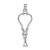 Lex & Lu 14k White Gold 3D Stethoscope Pendant - 3 - Lex & Lu