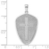 Lex & Lu 14k White Gold Cross Shield w/Joshua 1:9 On Reverse Charm - 3 - Lex & Lu