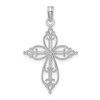 Lex & Lu 14k White Gold Beaded Cross Charm LALK9585W - 4 - Lex & Lu