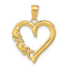 Lex & Lu 14k Yellow Gold Polished Heart and X Heart Pendant - Lex & Lu