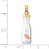 Lex & Lu 14k Yellow Gold Two-tone 3D Mini Penny in Glass Bottle Pendant LALK9667 - 3 - Lex & Lu