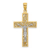 Lex & Lu 14k Two-tone Gold Crucifix Pendant LALK9675 - Lex & Lu